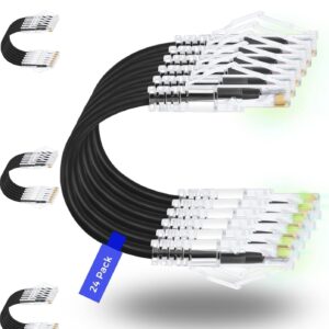 Rapink 1ft Slim Cat6/Cat6a Patch Cables - 24-Pack Black